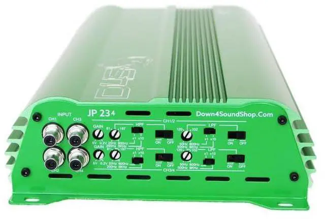 Alt view image 2 of 4 - JP234 Green | 2000W 4-Channel Class D Car Audio Amplifier, 234W x 4 @ 14.4V - 4 ohms, 334W x 4 @ 14.4V - 2 ohms, Multi-Speaker System