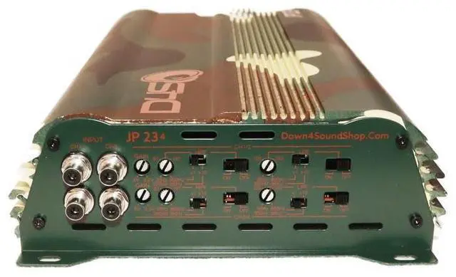 Alt view image 4 of 4 - JP234 CAMO | 2000W 4-Channel Class D Car Audio Amplifier, 234W x 4 @ 14.4V - 4 ohms, 334W x 4 @ 14.4V - 2 ohms, Multi-Speaker System
