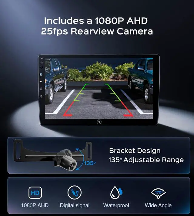 Alt view image 6 of 6 - 10.2 Inch 2+64G Car Radio Stereo Upgrade for Jeep Wrangler JK Compass Grand Cherokee Dodge Ram 2009-2012 with Wireless CarPlay/Android Auto/Android 13/Touch Screen/GPS Navigation/HD Backup Camera