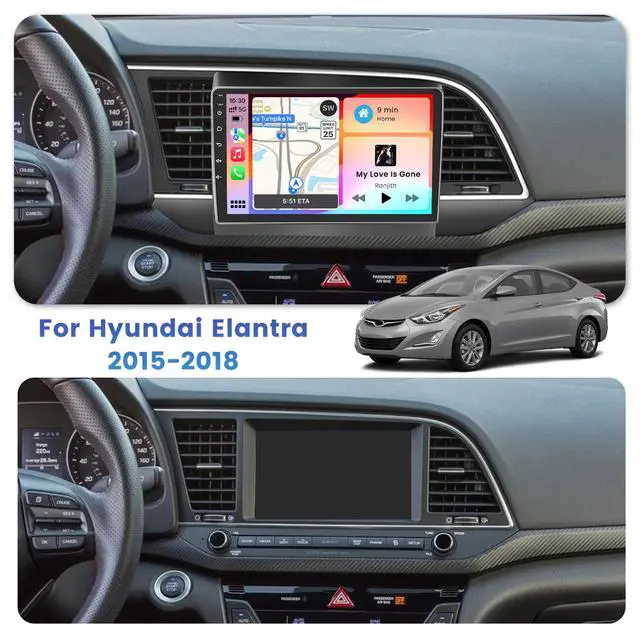 Alt view image 2 of 6 - 5Ghz WiFi 2G+64G Android 15 Radio for Hyundai Elantra 2015-2018 Car Stereo with Wireless Carplay Android Auto,5.0 Bluetooth,Build-in EQ,9inch IPS Touchscreen,GPS,FM/RDS SWC AHD Backup Camera MIC