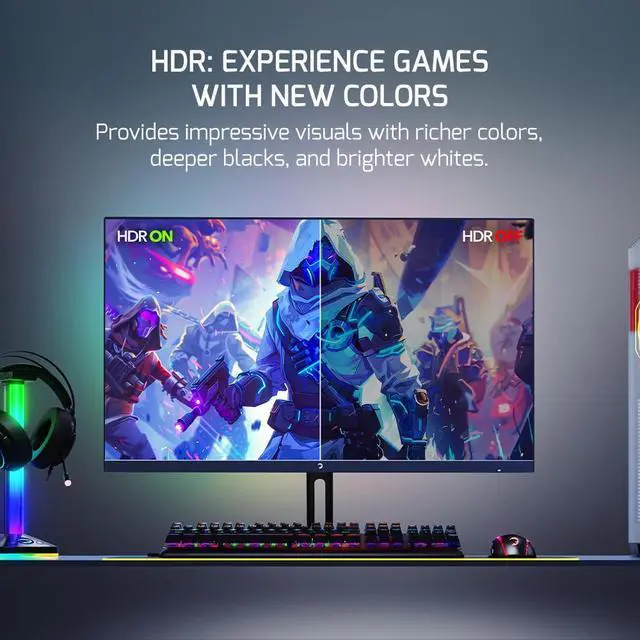 Alt view image 6 of 6 - Game Power Bull T10 24 Inch 200Hz Gaming Monitor, 1920x1080p FHD, HDR, Adaptive Sync, Frameless Design, 300 Candela, IPS Panel, Blue Light Filter, 0.5ms Response Time, Zero Dead Pixel