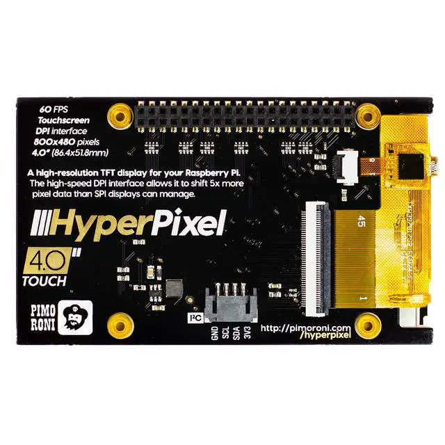 Alt view image 4 of 5 - HyperPixel - 4.0" high-Resolution Touchscreen for Raspberry Pi