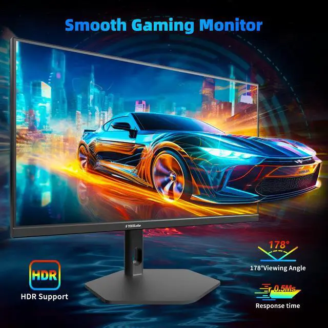 Alt view image 4 of 6 - 27 inch Gaming Monitor 380Hz, FHD 1080P, 0.5ms Frameless, Ultra Slim Computer Monitor, Height/Pivot/Swivel/Tilt Adjustable Vertical Monitor, Support FreeSync, VESA, DP*2, HDMI*2