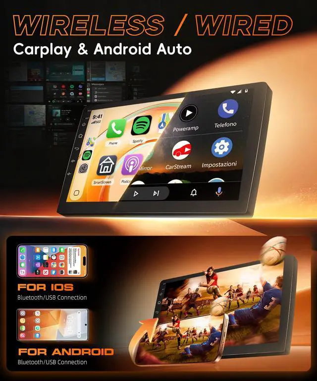 Alt view image 3 of 6 - 4Core +64G Android Car Radio Wireless Carplay for Honda Accord 8th 2008-2013, Car Stereo Android Auto GPS WiFi EQ Bluetooth 5.0 10.1 Inch Touch Screen FM/RDS Backup Camera