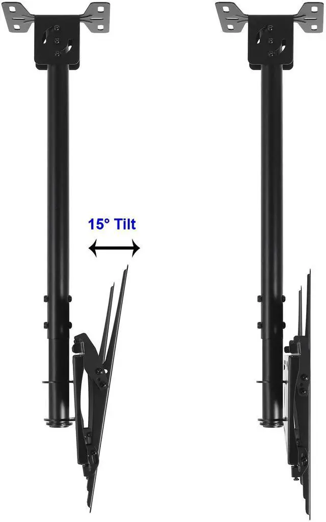 Alt view image 3 of 6 - Ceiling TV Mount for 37-86 Inch TVs, Extra Long Extension up to 114" (9.5 FT) Max 165lb, VESA 600 Support Newer Displays to 100", Mounts Flat, Vaulted or in-Ceiling, 360 Swivel 15 Degree Tilt