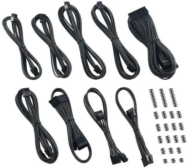 Main image of E-Series Classic ModMesh Sleeved Cable Kit for EVGA G/G+ / P/P+ / T (Carbon)