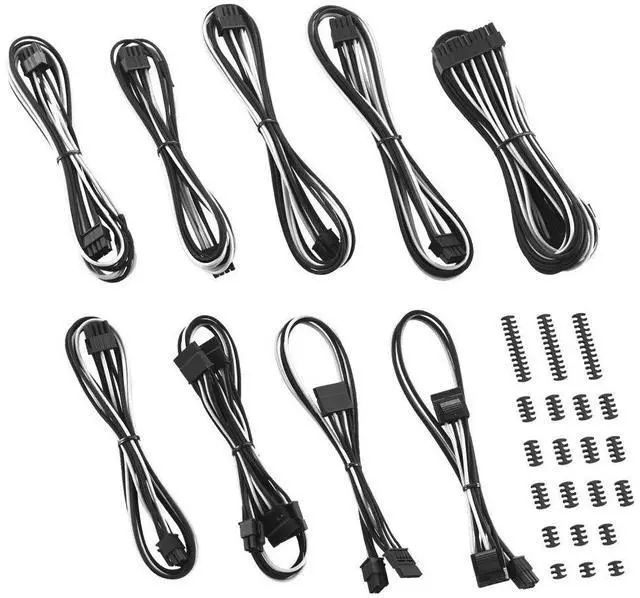 Main image of E-Series Classic ModFlex Sleeved Cable Kit for EVGA G/G+ / P/P+ / T (Black + White)