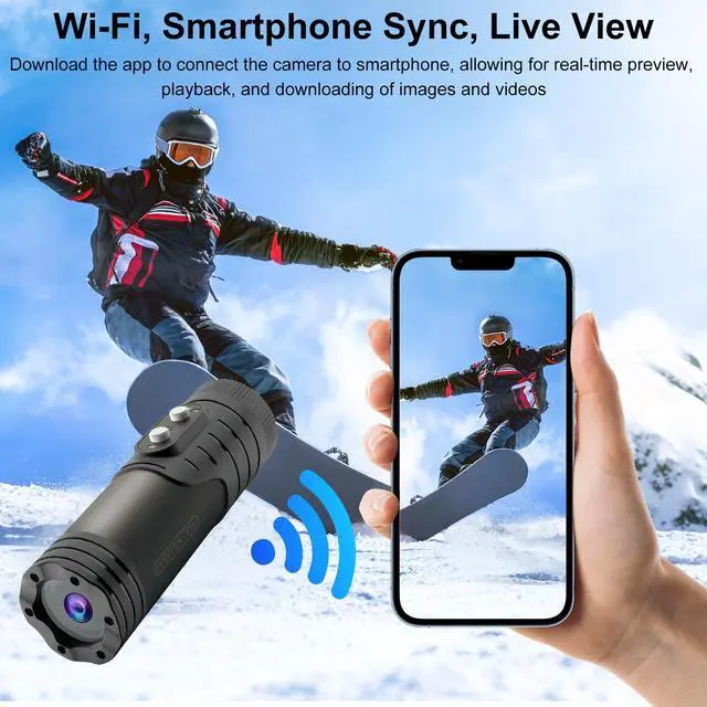 Alt view image 4 of 6 - WiFi Helmet Camera HD 1080P Bike Motorcycle Video Recorder, IP66 Waterproof Action Camera DV DVR Riding Recorder Cycling Cam for Bicycle, Motorbike & Sports Helmet