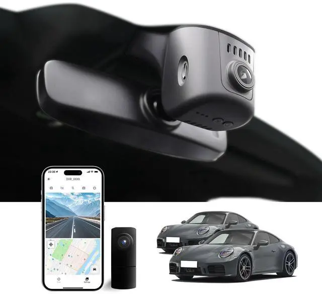 Main image of Front 4K & Rear 1080P Dash Cam for Porsche Cayenne(E3) 2019-2024, 911(992) 2020-2024, Panamera(971) 2017-2024, Taycan 2020-2024(Model A),OEM-Style,Loop Recording,Easy Installation,WiFi & App,128G Card