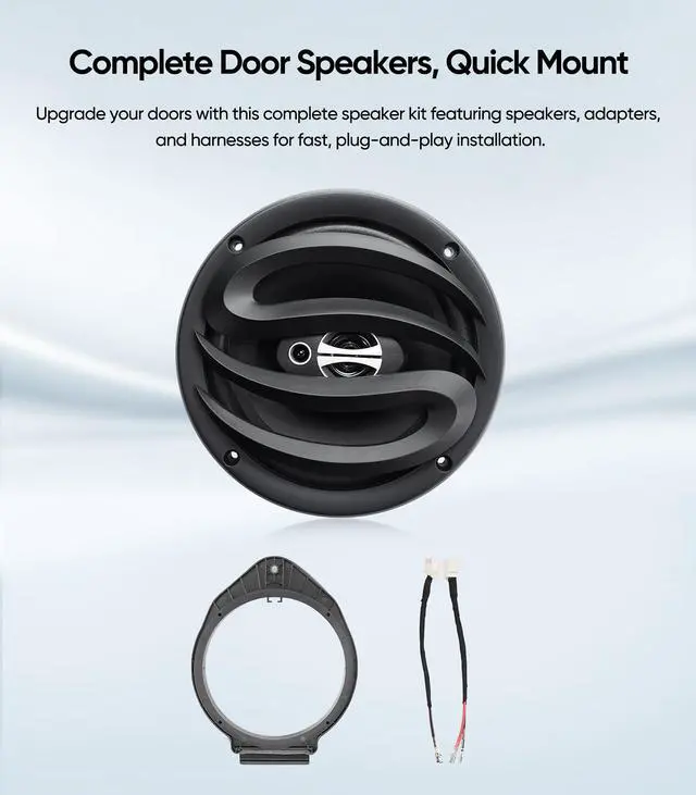 Alt view image 6 of 6 - 6.5" 3-Way Car Audio Door Speakers(Pair)for Chevrolet Silverado/Colorado/GMC Sierra/Canyon/Yukon 2014-2024,Max Power 300 Watts,with Adapters and Harness,Enhanced Sound,Car Audio Speaker Upgrade kit
