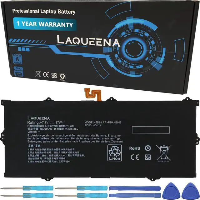 Main image of AA-PBAN2HE Laptop Battery Compatible with Samsung Galaxy Book Go 340XDA NP340XLA XE340XDA-KA3US-RB XE340XDA-KA1US XE340XDA-KA3 XE340xda-ka1it Series BA43-00399A 2-Cell 7.7V 37Wh