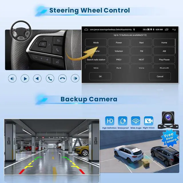 Alt view image 6 of 6 - 2+64G Radio for Ford Fusion Mondeo 2013-2019 Android 15 CarPlay Car Stereo Touchscreen 9" Android Auto GPS EQ 28UI Backup Camera