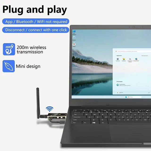 Alt view image 6 of 6 - HDMI Wireless Transmitter and Receiver, KVM Function HDMI Wireless Extender Kit with Antenna, No Shell Desigh for Better Heat Dissipation, 200m/656ft Range