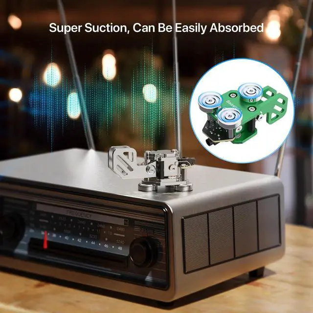 Alt view image 4 of 6 - Mini Morse Radio Key Double Paddle Morse Code Key with Stainless Steel Body Three Neodymium Magnets Base Green