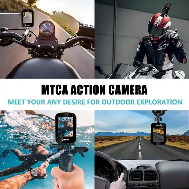 Alt view image 4 of 6 - Action Camera 4k - Compact Portable Waterproof Sport Camera, Motorcycle Helmet Camera With Time Lapse, Suitable For Bike/Hat/Skiing/Surfing/Mountain//Snorkeling/Swimming/Fishing, with Helmet Mount
