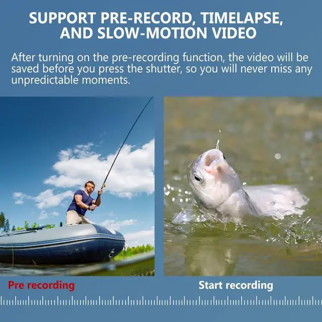 Alt view image 5 of 6 - Action Camera 4k - Compact Portable Waterproof Sport Camera, Motorcycle Helmet Camera With Time Lapse, Suitable For Bike/Hat/Skiing/Surfing/Mountain//Snorkeling/Swimming/Fishing, with Helmet Mount