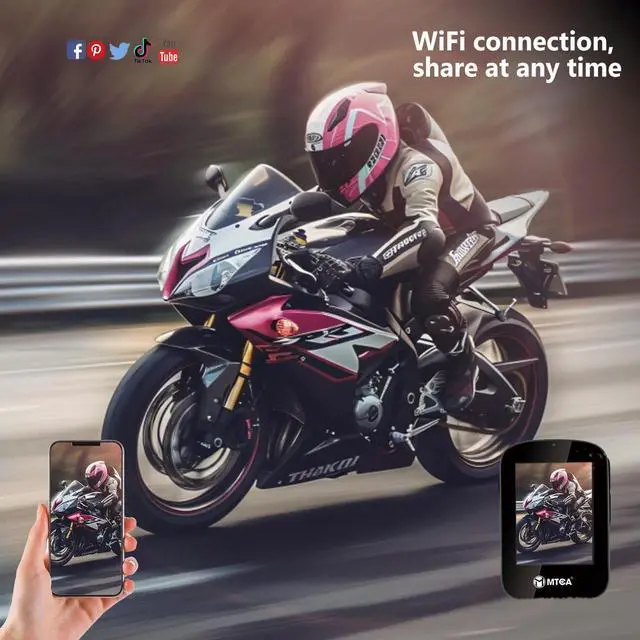 Alt view image 6 of 6 - Action Camera 4k - Compact Portable Waterproof Sport Camera, Motorcycle Helmet Camera With Time Lapse, Suitable For Bike/Hat/Skiing/Surfing/Mountain//Snorkeling/Swimming/Fishing, with Helmet Mount