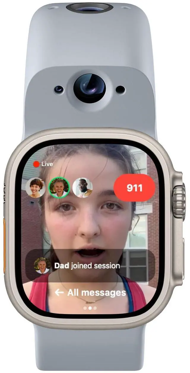 Main image of Smart Dual-Camera Band for Apple Watch (Apple MFi Certified), 8MP Sensor, Full HD Video/720P Sport Mode, (New) Pro. Image Stabilization, WiFi, IP68 Water Resistant, Siri Integration