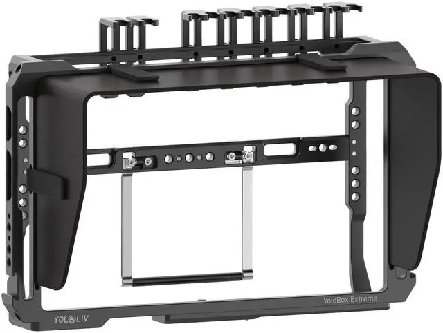 Main image of YoloBox Extreme Cage, Aluminum Protective Rig with Cold Shoe Mounts | Quick-Release Sun Hood, Universal 1/4-20 Threads,180-degree adjustable angles,Compatible For YoloBox Extreme only