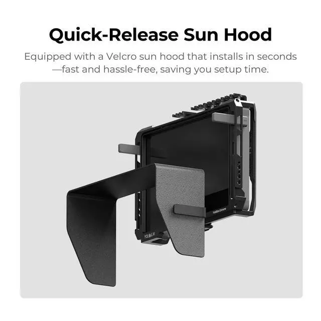 Alt view image 3 of 6 - YoloBox Extreme Cage, Aluminum Protective Rig with Cold Shoe Mounts | Quick-Release Sun Hood, Universal 1/4-20 Threads,180-degree adjustable angles,Compatible For YoloBox Extreme only