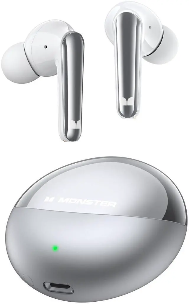 Main image of N-Lite 203 AirLinks Wireless Earbuds, Bluetooth 5.3 Headphones HiFi Stereo, Wireless Earphones with 30H Playback, Type-C Charging, HD Clear Call, Touch Control, IPX6 in-Ear Earbuds, Silver