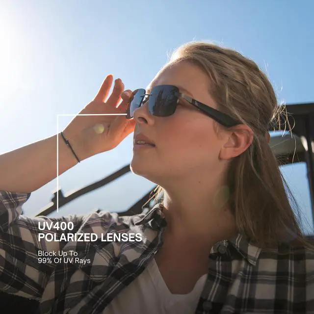 Alt view image 5 of 6 - Lucyd Horizon Smart Audio Sunglasses for Men, Polarized UV400 | Standard fit, polarized UV400 lenses, AI voice assistant, wireless music & calls for driving & outdoors