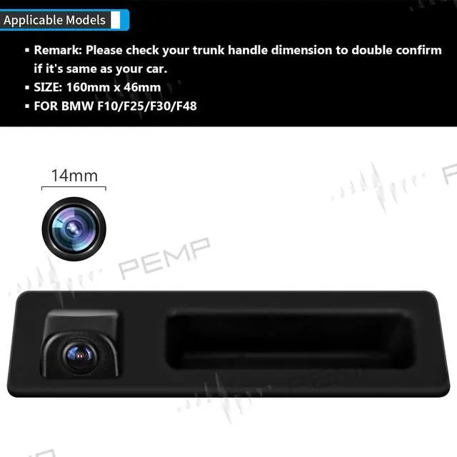 Alt view image 2 of 6 - AHD Backup Camera 720P 25FPS Parking Rear View Reverse Camera for BMW F10 F30 F25 F48