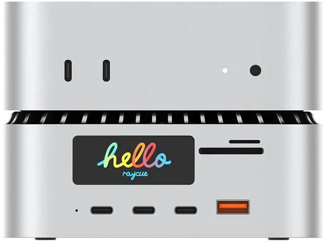 Main image of All-in-One Charger Dock for Mac mini M4, Aluminum Mac mini M4 Dock Hub Stand with 8TB NVMe/SATA SSD Enclosure, 165W Power Delivery, 4K60Hz HDMI, Smart Display, SD/TF 4.0, 10G USB A/C, Audio