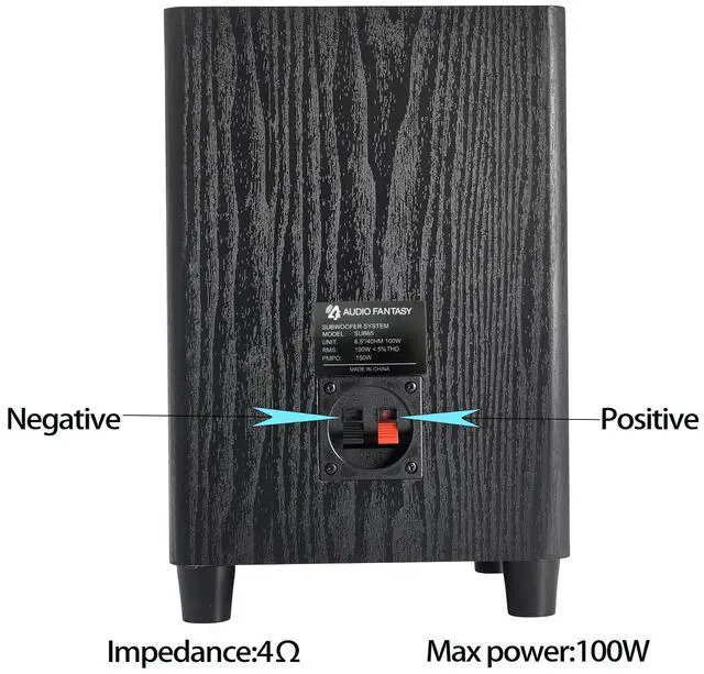 Alt view image 5 of 6 - Audio Fantasy 6.5 Inch Passive Subwoofer, 100W RMS Deep Bass, 150W Peak, 4 Ohm Home Theater Speaker, MDF Wood Cabinet with Anti-Shock Base for Studio & Party, SUB65 Black