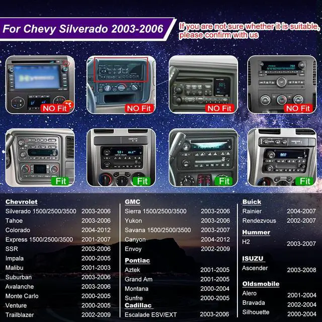 Alt view image 2 of 6 - Upgrade Car Radio for Chevy Silverado GMC Sierra 1500 2500 3500 2003-2006 | 7inch 5GWifi Touchscreen Stereo for Express 2001-2007, Colorado Canyon 2004-2012, Wireless CarPlay Android Auto GPS FM Camer