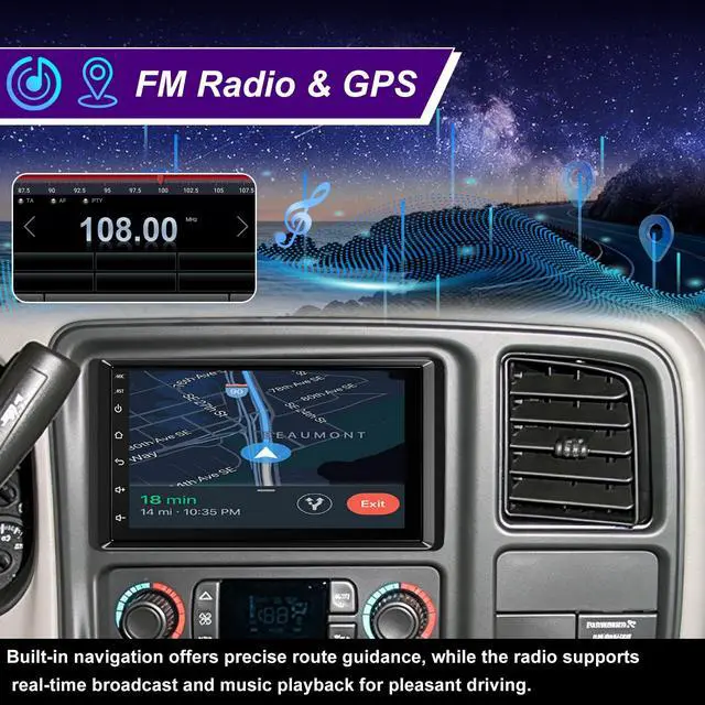 Alt view image 5 of 6 - Upgrade Car Radio for Chevy Silverado GMC Sierra 1500 2500 3500 2003-2006 | 7inch 5GWifi Touchscreen Stereo for Express 2001-2007, Colorado Canyon 2004-2012, Wireless CarPlay Android Auto GPS FM Camer