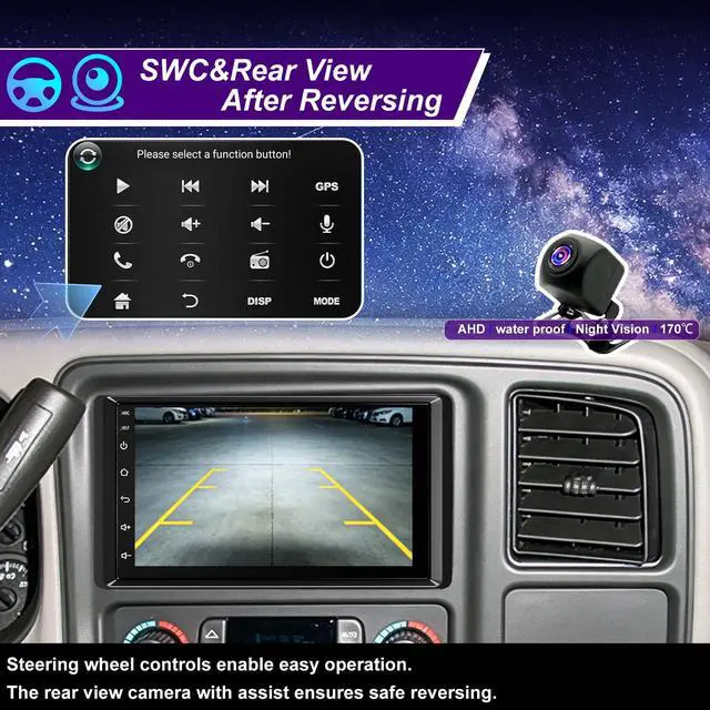 Alt view image 6 of 6 - Upgrade Car Radio for Chevy Silverado GMC Sierra 1500 2500 3500 2003-2006 | 7inch 5GWifi Touchscreen Stereo for Express 2001-2007, Colorado Canyon 2004-2012, Wireless CarPlay Android Auto GPS FM Camer