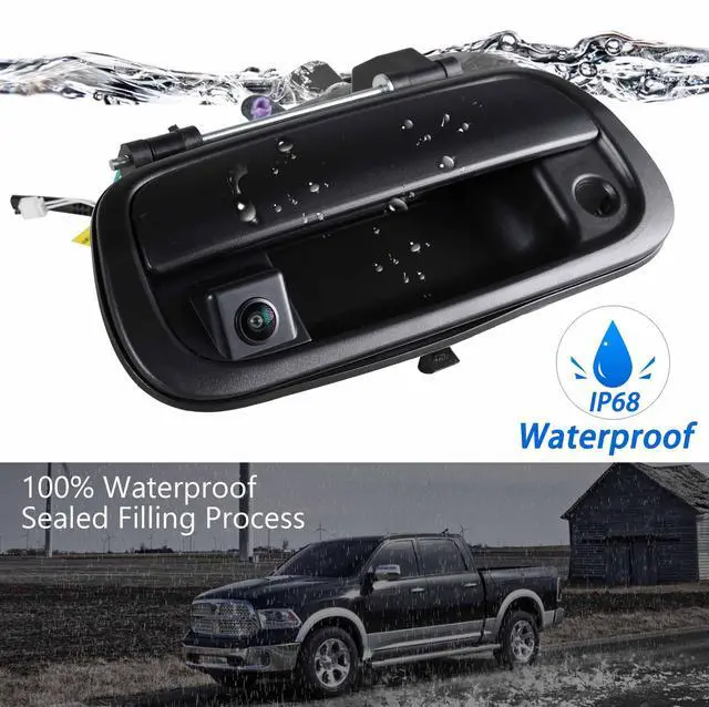 Alt view image 4 of 6 - Tailgate Handle Backup Camera for 2000-2006 Toyota Tundra Rear View Reverse Parking Assist Camera with Optional Guideline Tundra Factory Tailgate Handle Replacement W/26ft RCA Extension Cable
