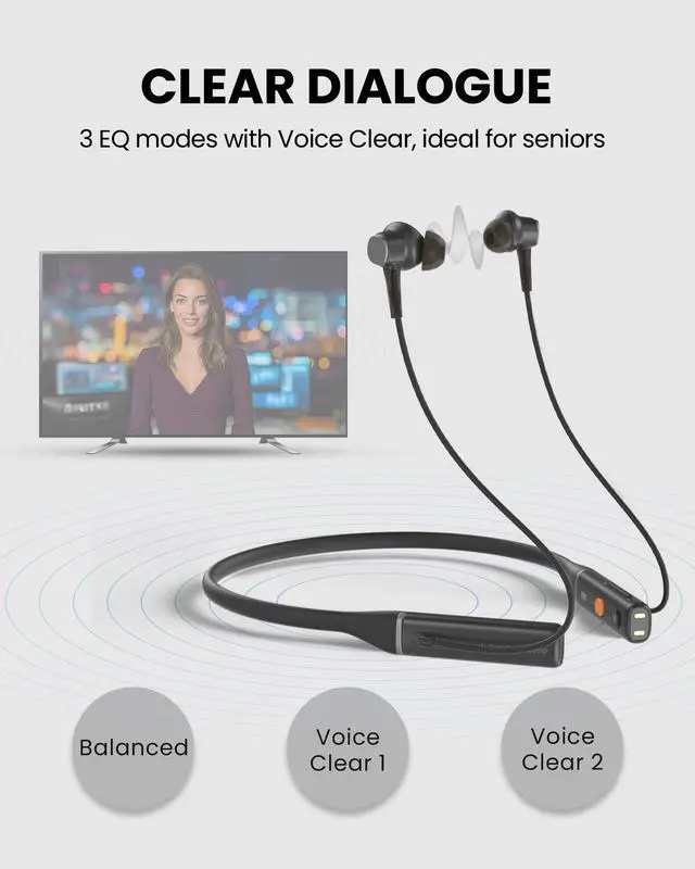 Alt view image 5 of 6 - Loop Dock - Next-Gen Auracast & Bluetooth Neckband Earbuds | Drop-in Charging Dock, Low Latency Audio, 3 EQ Modes with Voice Clear, Ideal for TV, PC, Phone & Auracast Public Venues