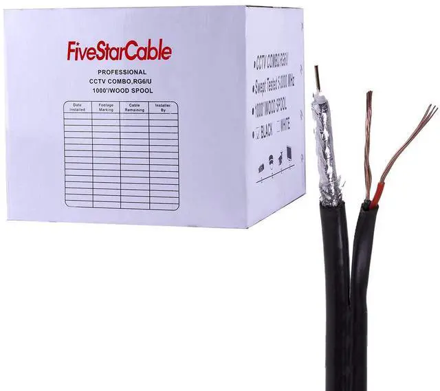 Main image of Cable RG6 1000 ft. Siamese Combo Coaxial RG6/U and 18 AWG 2 Conductors CCTV Cable - Combo RG6/U + 18/2 Power