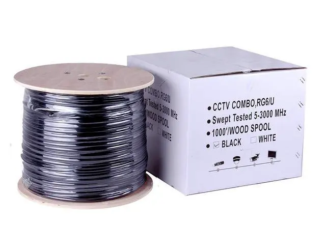 Alt view image 3 of 5 - Cable RG6 1000 ft. Siamese Combo Coaxial RG6/U and 18 AWG 2 Conductors CCTV Cable - Combo RG6/U + 18/2 Power