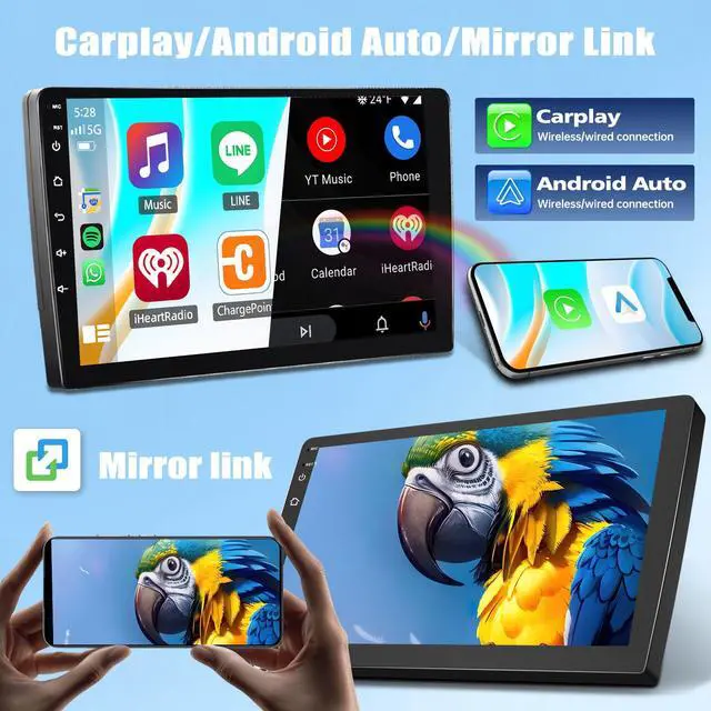 Alt view image 3 of 5 - Car Stereo Radio for Ford E150 E250 E350 1998-2003 2004 2005 2006 2007 2008 | 2+32G 7'' Touch Screen with Wireless CarPlay Android Auto GPS WiFi Bluetooth FM/RDS SWC Backup Camera