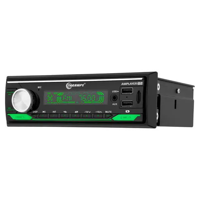 Alt view image 2 of 6 - Taramps Amplayer G2 Bluetooth Car Stereo Single DIN Media Receiver with Built-in 400W RMS Amplifier, 4 Channels, USB, SD, FM Radio, Hands-Free Calling, Audio Processor & RGB LED Control