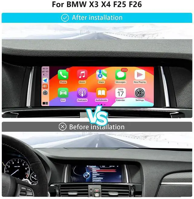 Alt view image 3 of 6 - 8.9" CarPlay for BMW X3 X4 F25 2013-2016 NBT Linux Android | Stable Linux,8.9" IPS1920x720 HD, OEM functions retained, auto day/night mode, Wireless CarPlay Android Auto