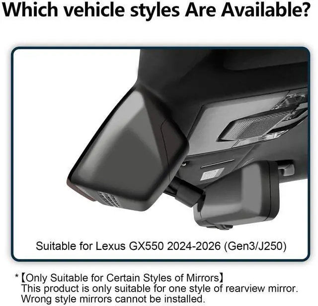 Alt view image 2 of 6 - Front 4K & Rear 1080p Dash Cam for Lexus GX550 2024-2026(Gen3/J250) | Premium Luxury Overtail etc, Integrated OEM Look, UHD 2160P Video, App & WiFi, Easy to Install, GPS, 128GB Card