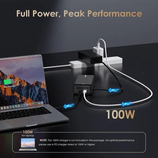 Alt view image 6 of 6 - Laptop Docking Station 3 Monitors(Max Resolution: Single 8K or Triple 4K), 12-1 USB C Hub with 10Gbps M.2 PCIe/SATA SSD Enclosure, 2*HDMI + DP, 100W PD, for MacBook Pro/Air Mac mini M1M4