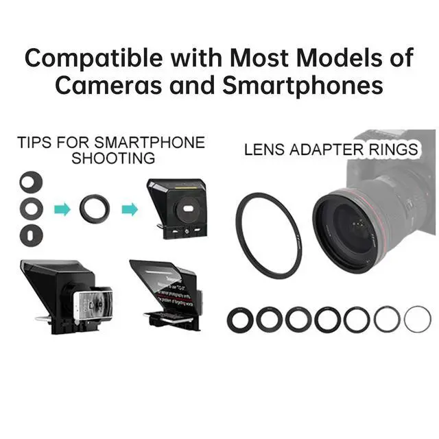 Alt view image 2 of 6 - GVM Teleprompter Portable for iPad, Tablet, Smartphone & DSLR Cameras, Teleprompter Kit with Remote Control & Flexible Holder, teleprompter for Smartphone APP Compatible with iOS/Android
