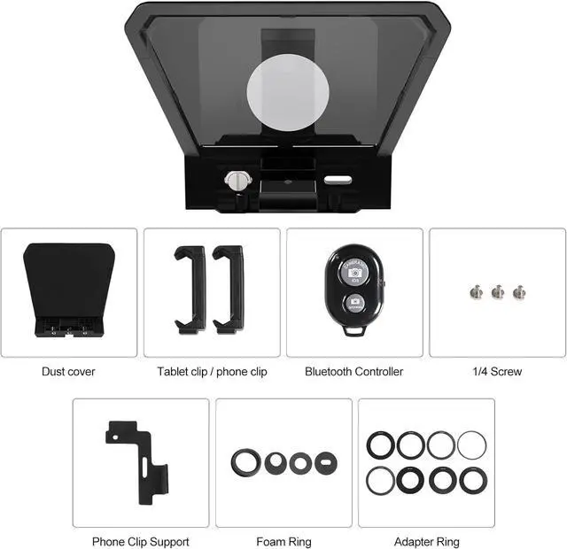 Alt view image 3 of 6 - GVM Teleprompter Portable for iPad, Tablet, Smartphone & DSLR Cameras, Teleprompter Kit with Remote Control & Flexible Holder, teleprompter for Smartphone APP Compatible with iOS/Android