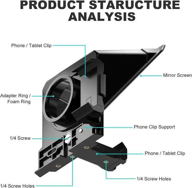 Alt view image 5 of 6 - GVM Teleprompter Portable for iPad, Tablet, Smartphone & DSLR Cameras, Teleprompter Kit with Remote Control & Flexible Holder, teleprompter for Smartphone APP Compatible with iOS/Android