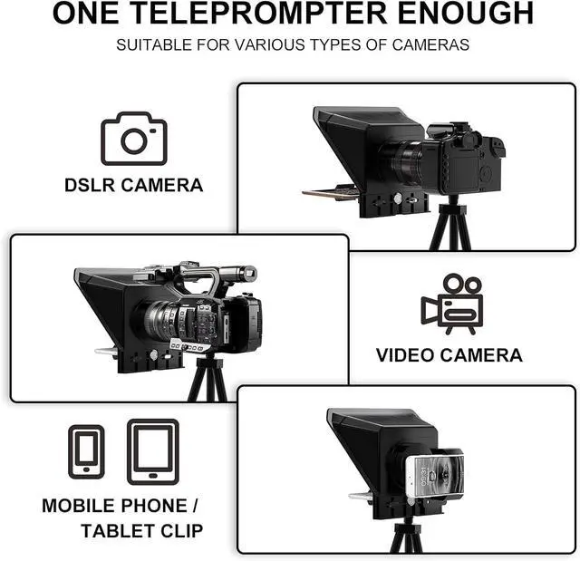 Alt view image 6 of 6 - GVM Teleprompter Portable for iPad, Tablet, Smartphone & DSLR Cameras, Teleprompter Kit with Remote Control & Flexible Holder, teleprompter for Smartphone APP Compatible with iOS/Android