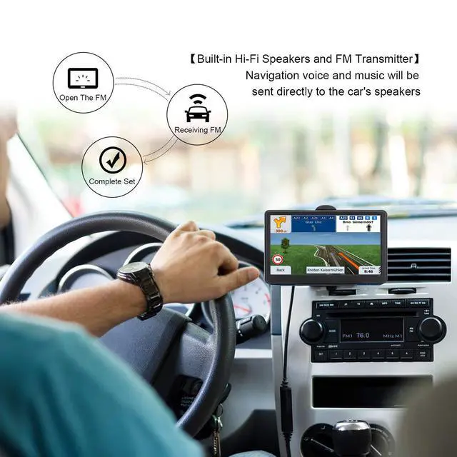 Alt view image 2 of 6 - GPS Navigator for Car, Latest 2026 Map, 7 inch Touch Screen Real Voice Spoken Turn-by-Turn Direction Reminding Navigation System for Cars, Vehicle GPS with Speed and Red Light Warning