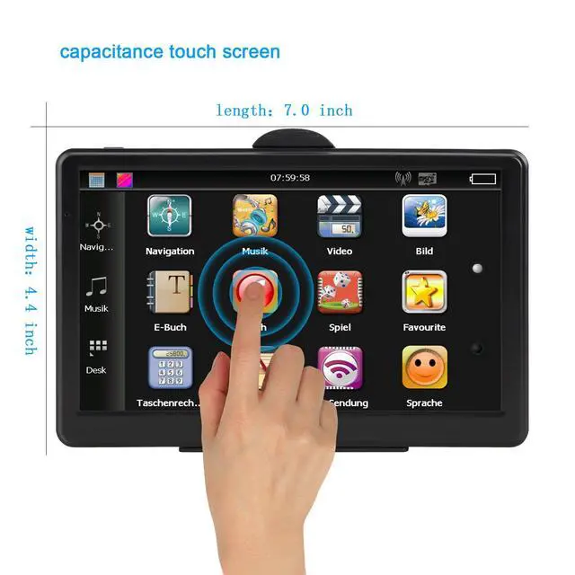 Alt view image 6 of 6 - GPS Navigator for Car, Latest 2026 Map, 7 inch Touch Screen Real Voice Spoken Turn-by-Turn Direction Reminding Navigation System for Cars, Vehicle GPS with Speed and Red Light Warning
