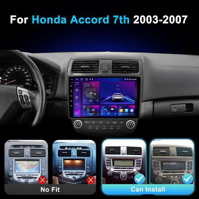 Alt view image 2 of 6 - Car Radio Stereo for Honda Accord 7th Gen 2003-2007, 10.2 Inch IPS Touchscreen Android 13 64GB, Wireless CarPlay Android Auto, Plug and Play, 1080P Backup Camera, 5G WiFi, GPS, SWC, AM/FM Radio