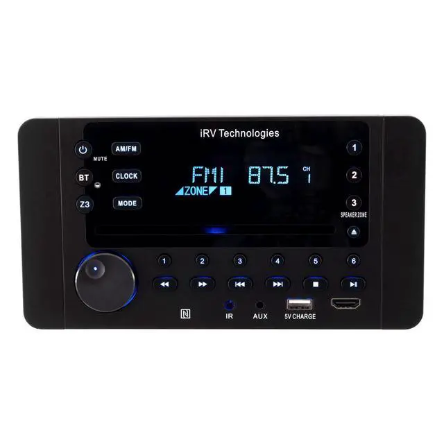 Alt view image 3 of 6 - Car Stereo with Bluetooth,IRV Technology iRV63 Independent Zone 3 Wireless RV Radio,Supports HDMI ARC,APP,Digital Surround Sound,A&FM,DVD,MP4,CEC,NFC,Clock,3 Zones Wall Mount Car Audio Receiver