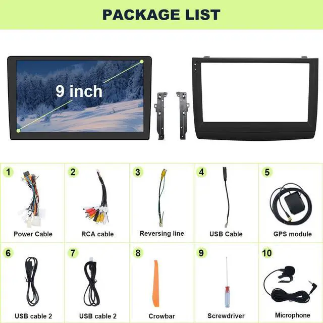 Alt view image 6 of 6 - 2G+64GB Car Radio Stereo for Toyota Prius 2003-2009 9Inch Android Head Unit Touchscreen with CarPlay Android Auto Bluetooth GPS Navigation with RearCamera (C) (9 in)